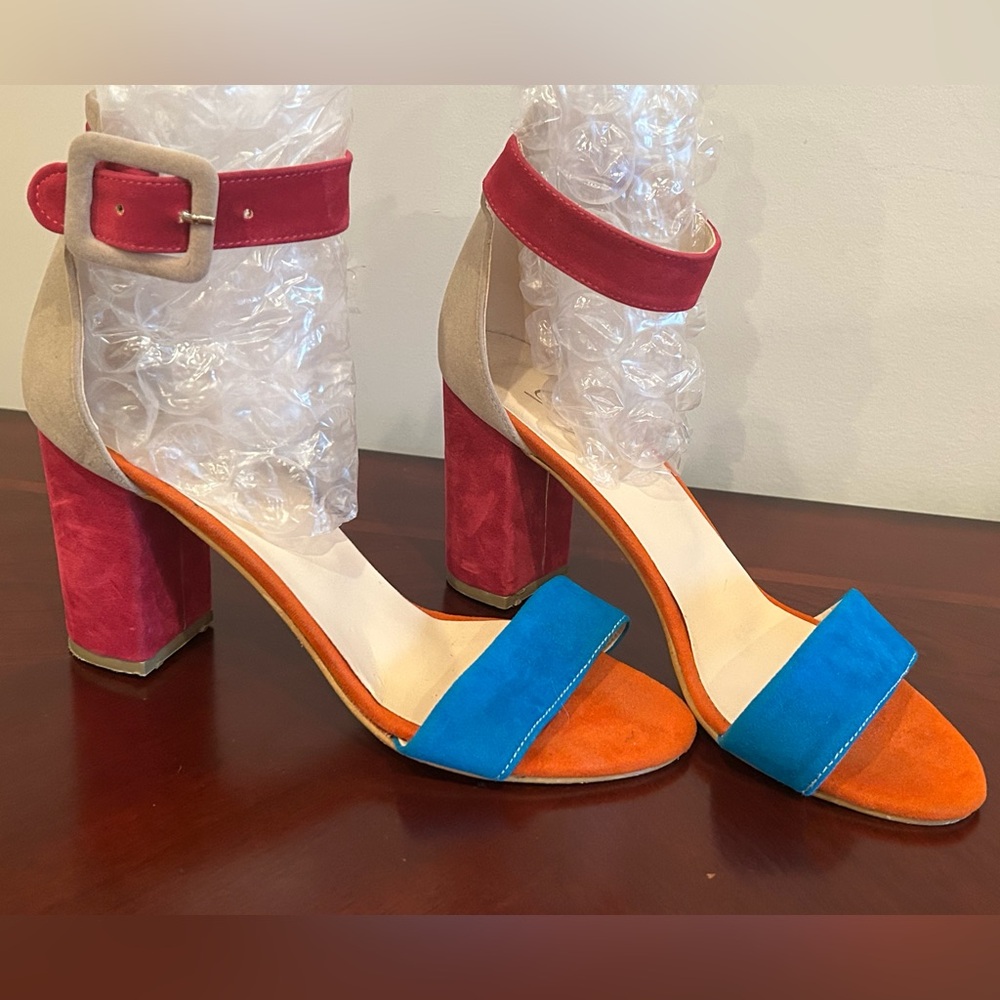 Stylish Red and Blue Women's Heels by DGN Shoes Made in Turkey 🇹🇷